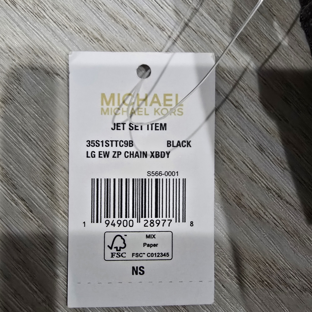 Michael Kors Jet Set Large Logo Crossbody Bag (Black) NWT - Picture 4 of 9